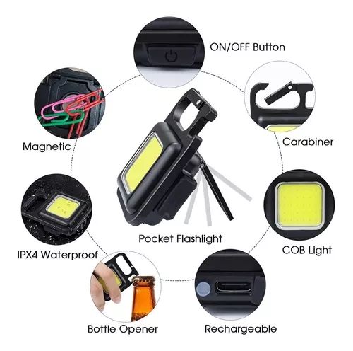 Mini Linterna Llavero Potente Recargable